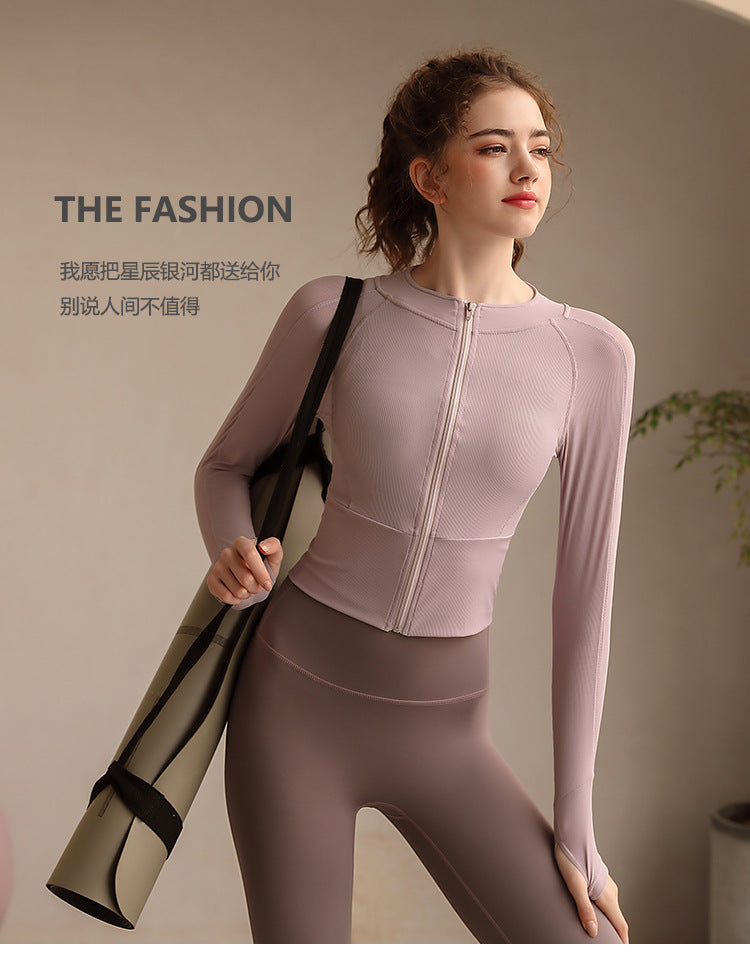 Long Sleeve Zip Up Yoga Suit