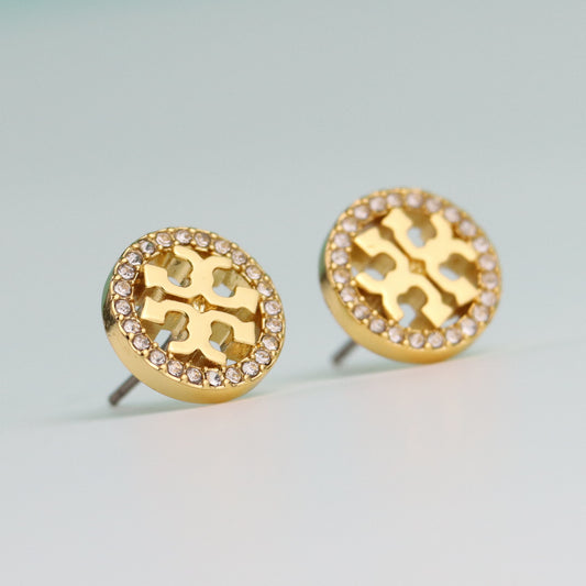 Handmade micro-set full diamond earrings