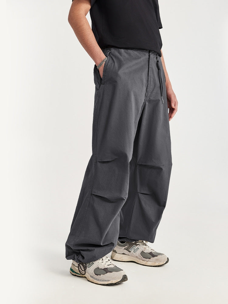 Washed Wide Leg Paratrooper Pants