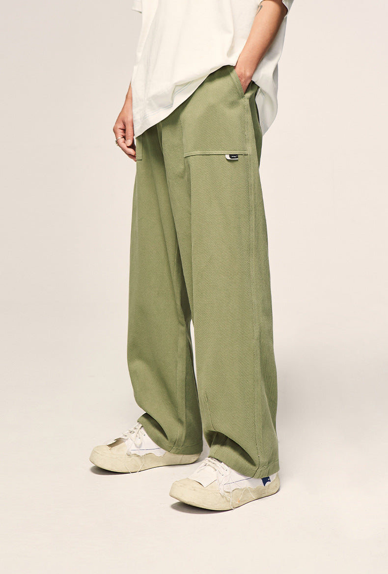 Twill mountain embroidery solid color overalls