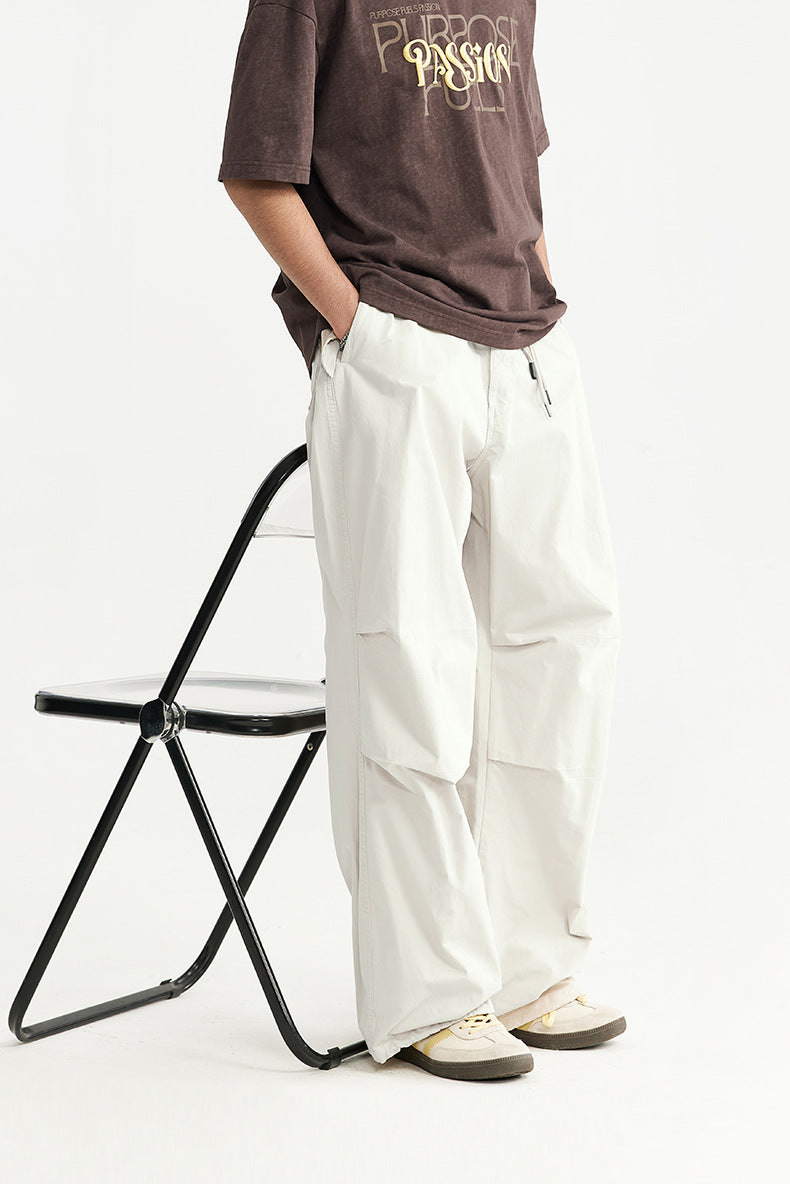 Washed Wide Leg Paratrooper Pants