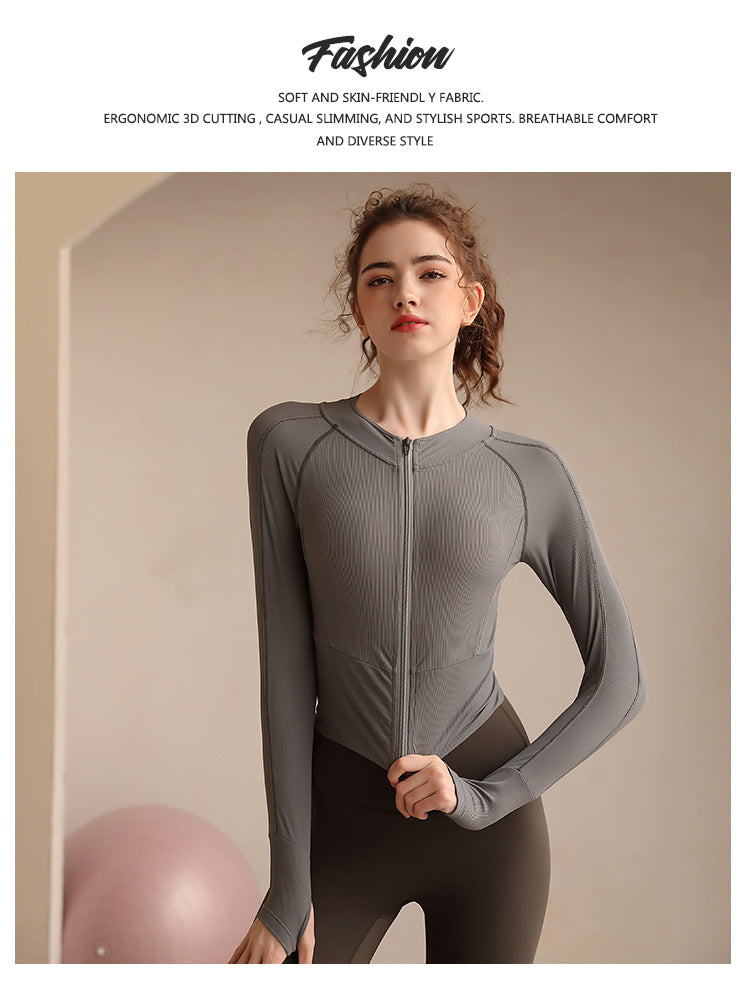 Long Sleeve Zip Up Yoga Suit