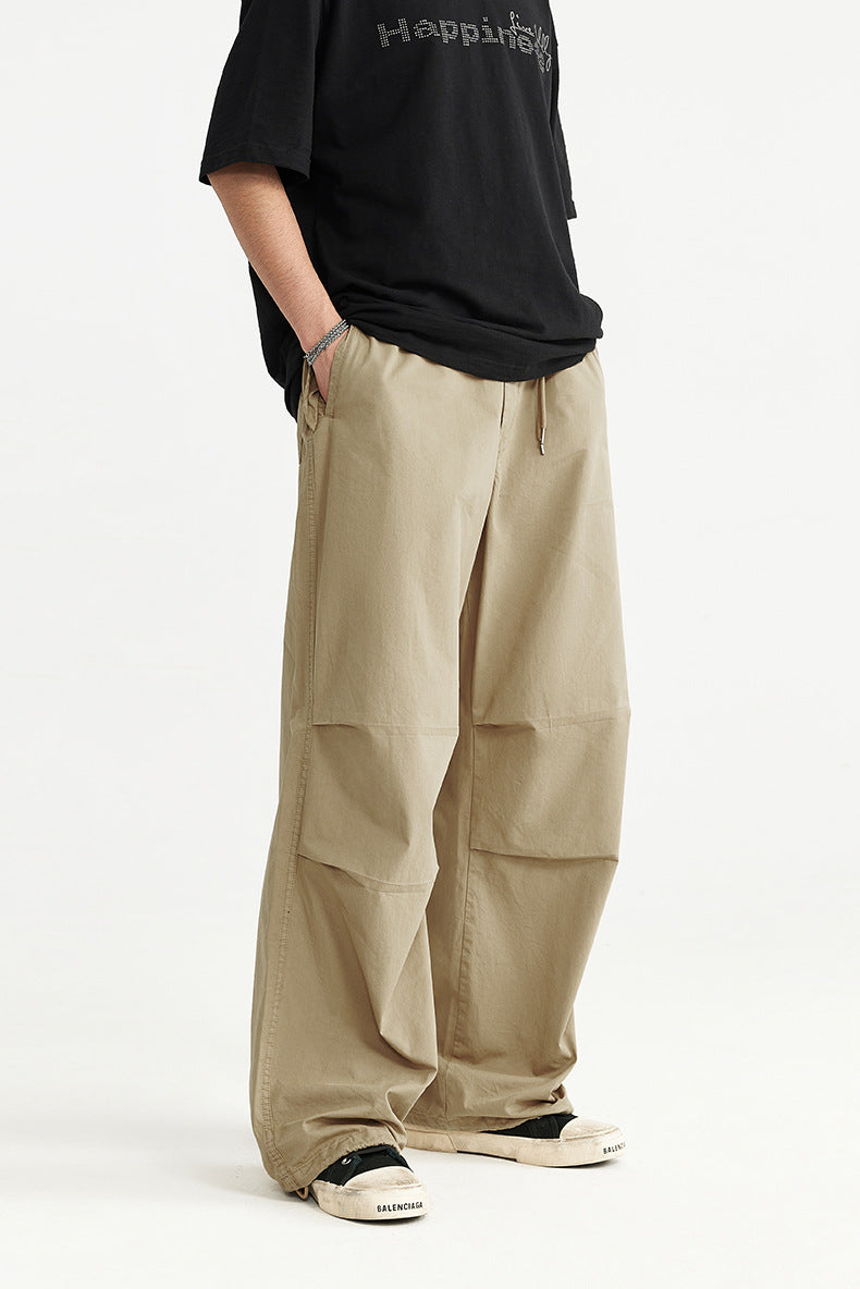 Washed Wide Leg Paratrooper Pants