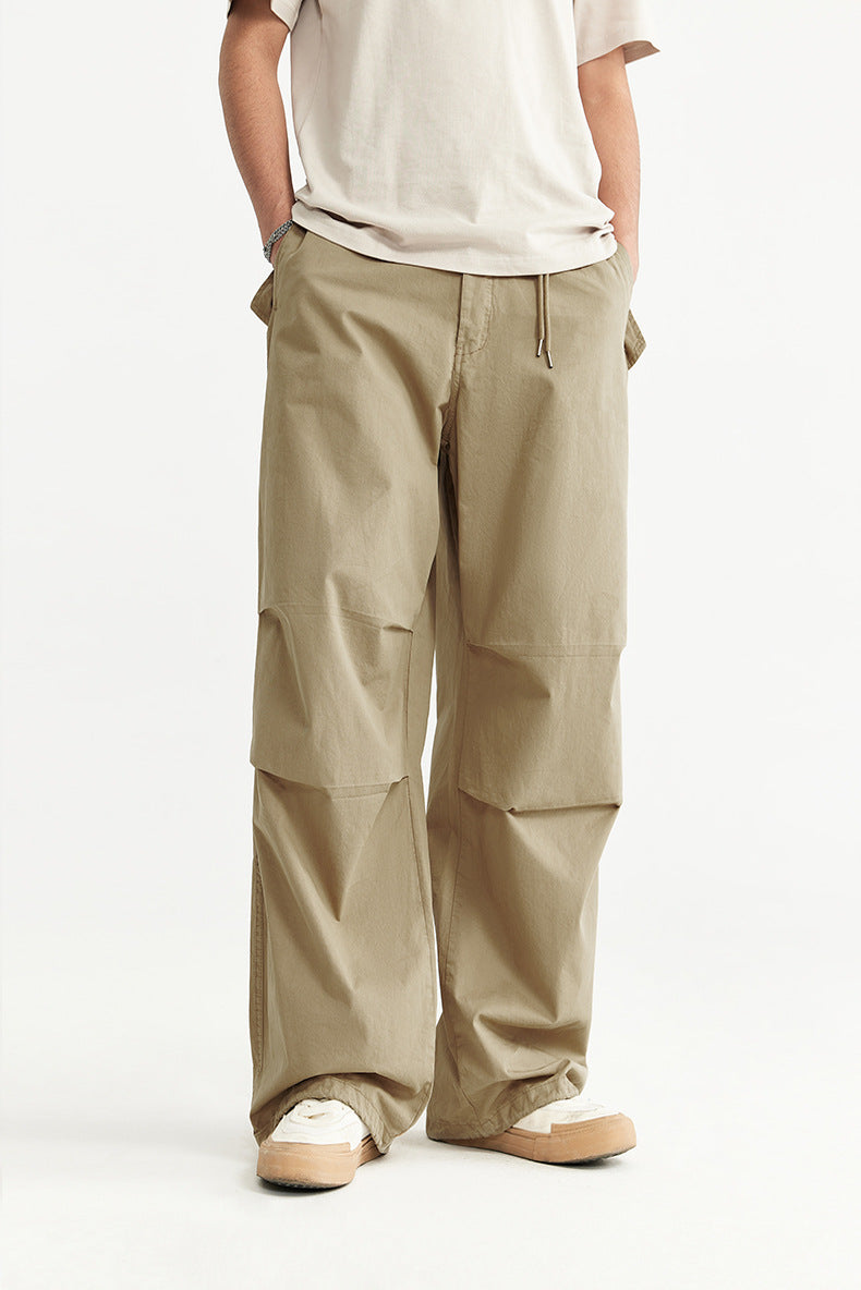 Washed Wide Leg Paratrooper Pants