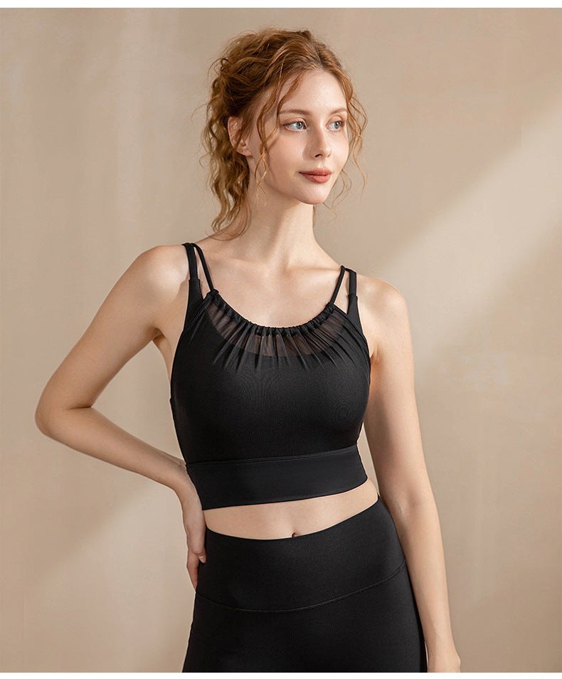 Breathable mesh camisole sports bra